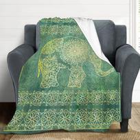 Bohemiškas pledas Boho dramblio metamas pledas Minkštas flanelinis gyvūnų pledas lovai, sofai Šiltas pūkuotas pledas vyrams, moterims 75X95CM