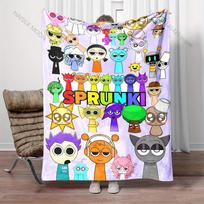 1 vnt. Animacinis S-Sprunki spaudinio pledas Šiltas, minkštas ir patogus Namų, kelionių, sofos, lovos, stovyklavimo, iškylų, automobilių uždangalas 75X95CM