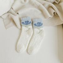 Tulips Pattern Ruffle Sweet Thick Cute Coral Velvet Middle Tube Female Socks Korean Style Socks B