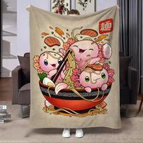 8 Dydžių Anime Ramenų Spausdinimo Antklodė Šilta Minkšta ir Patogi Namų Kelioninė Antklodė Sofos Lovos Patalynės Dangalas Vaikams Žaidėjams Dovana 75X95CM