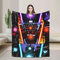Skibidi Toilet Speakerman Blanket Soft Aesthetic Plush Throw For Home Decor Airplane Travel Flannel Bedspread 75X95CM