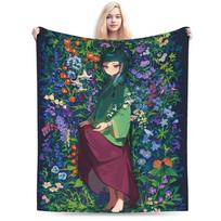 Vaistininko dienoraščiai Anime Maomao pledas Aksominis Rudens/Žiemos Plonas pledas lovai Kelionei Patalynės užtiesalai 75X95CM