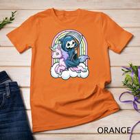 Kawaii Pastel Goth Cute Creepy Unicorn Grim Reaper Unisex T-shirt 5 L