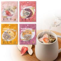 DozoFreesh Fruit Tea Black One Cup Sugar-Free Additive-Free Zero Calories Caffeine-Free Bags Gift (Set 4)