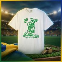 O Jogo Bonito Vive Brasil T-Shirt, Brazilian Football Streetwear, Soccer Fan Apparel S
