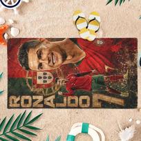 NO.7 Ronaldo Beach Towel Soccer Cup Large Quick-drying Towel Suitable for Beach Yoga Pool Gym Sport Towel Summer Gift for Friend 50X100CM brown
