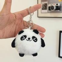 Cute Cartoon Panda Plush Keychain Doll Fat Dundun Toy Bag Hanging Accessories Mini Doll Doll