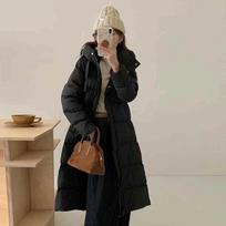 Women's High-End Cold-Resistant Down Jacket - 2025 Winter Over-the-Knee Three-Button Belted Coat XL juoda