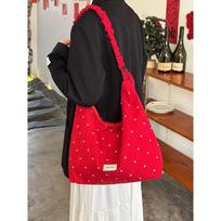 Large-capacity Single-shoulder Crossbody Bag, Perfect for Commuting and Versatile Cloud-shaped Bag raudona