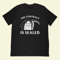 The Contract Is Sealed T-Shirt | Grim Reaper Seal Meme Apparel S