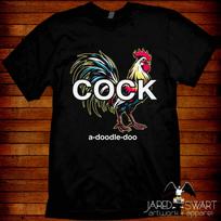 Funny Cock-a-doodle-doo Rooster T shirt: Unisex Cotton Tee XL