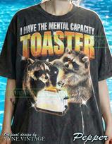 Mental Capacity Of A Toaster Comfort Colors® Tshirt, Raccoon Tees, Trash Panda Sweater, Retro Chaos Tanktop, 90S Bootleg Word Art XL