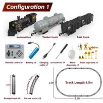1:87 RC Steam Train 2.4G Simulation Remote Control Spray Track Train Electric Railway Set  Railway Toy for Kids Christmas Gifts