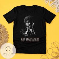 Pulp Fiction Say What Again Shirt, Jules Winnfield Movie Tee, Samuel L Jackson T-Shirt XL