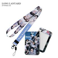 ENHYPEN 2-in-1 Lanyard and Card Holder Set, Printed Neck Strap with ID Badge Sleeve Campus Access Bus Card Protector ENGENE Fan Merch 1