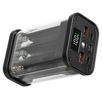 Transparents PowerBank Case For 18650 Batteries No Soldering Need Overloads Protections For Secure Mobile Charging And D juoda