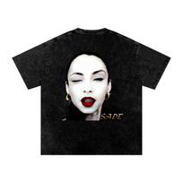 Sade Oversized Vintage Graphic T-Shirt | Snow Washed Tee L