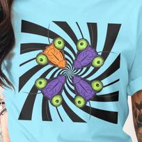 Praying Mantis Spiral T-Shirt | Trippy Insect Graphic Tee | Psychedelic Bug Shirt | Weirdcore Swirl Design XS to 5XL S
