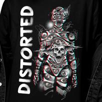 Distorted Psychedelic Shirt | Trippy Eye Body Graphic Tee | Surreal Weirdcore Skull T-Shirt | Dark Mind Vision Art 2XL