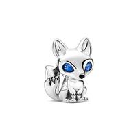 Pandora Silver Blue Eye Fox Charm Pendant Women jewelry 799096C01 Box,One Size,Silver