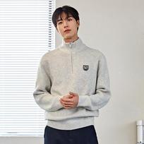 Custom Us Cashmere-Like Half-Zip Hacci Pullover Sweater Cxs23Wspob90 Black/Xl