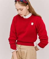 Grimi G Logo Round Neck Knit - Red One Siez