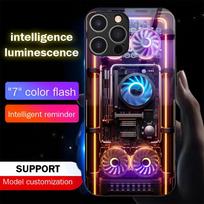 CPU Fan LED Call Flash Glitter Case for iPhone Samsung 【Style C】For Samsung Galaxy Note20 Ultra