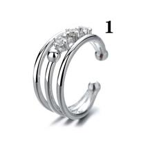 Elegant Hip hop Punk Crystal S925 Girls Multi-layer Non Piercing Ear Clips Ear Cuffs Ear Bone Clip 1