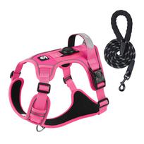 Pet Chest Strap With Airtag Storage For Dog Walking And Safety S ryškiai rožinė