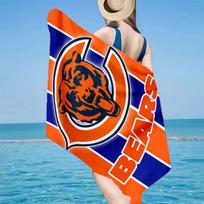 Chicago Bears Logo Microfiber Beach Towel, Lightweight And Quick-Dry, for Summer Travel, Beach Essential, Swimming Pool 70cmx140cm(27x55inch)