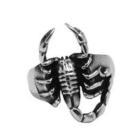 Gothic Punk Scorpion Ring Stainless Steel Vintage Plant Pattern Male Jewelry Gift 7