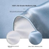 La Torretta Silk Pillowcase, 22cm X 100% Mulberry Silk Pillow Cover, Simple Pillow Core Cover, Smog Blue - Single Pack