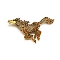 Weiman Animal Running Horse Brooches Luxury Women Fashion Rhinestone Crystal Gold Plated Alloy Customize Designer Brooch Pins XD825474 auksas
