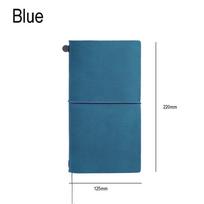 AIGUONIU Vintage Traveler Notepad Handmade Cowhide Notebook Leather Cover Magnetic Closure for Student Diary Records Account (Blue,220mm*125mm*20mm&standard-L) mėlyna