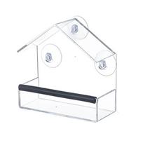 Plastic Window Bird Feeders with Suction Cups Window Bird House  for Conure Budgie with rubber strip