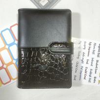 A5 A6 Notebook Binder 6Rings Spiral Business Office Planner Agenda Budget Binder Macaron Color PU Leather Cover Binder (Black,A6&13*19*21mm) juoda