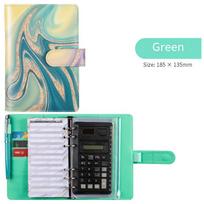 A6 PU Loose-leaf Notebook Binder Budget Planner French Agenda Cash Storage Buckle Tally Book Children's Gifts (as the picture,A6 185*135MM)