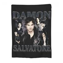 Damon Salvatore Blankets Velvet The Vampire Diaries Ian Somerhalder Tv Series Ultra-Soft Throw Blanket for Bed Outdoor Bedspread Size: 75*100cm, Weight: 230 GSM