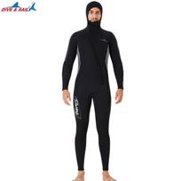 Mens 3mm Neoprene Wetsuit With Hood Cold Water Diving Surfing Snorkeling Winter Swimming Medium pilka