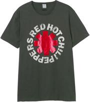 Amplified Unisex Tea Red Hot Chili Peppers Foil Logo Charocal Grey L