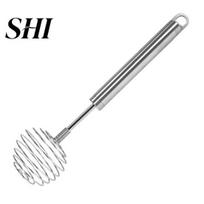 Multi-role Manual Stainless Steel Egg Beater Potato Masher Milk Stirring Whisk sidabras