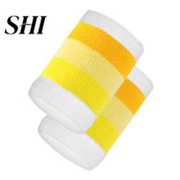 Wrist Brace 1 Pair Sports Wristband Sweat-absorbing Breathable Fabric Extra Soft Elastic Non-Fading Protection Polyester Children Support for citrinos geltonos spalvos