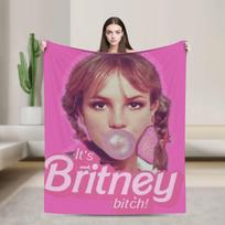 Britney Spears flanelinis pledas itin minkštas patalynės užtiesalas svetainei lėktuvo kelionėms juokingas lovatiesė sofos lovos užvalkalas 75X95CM