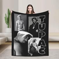 Poetinis Teisingumas Flaneliniai pledai Tupac 2pac Hip Hop dainininkas Madingas metamas pledas namams 200x150cm Kilimo gabalas, 75X95CM