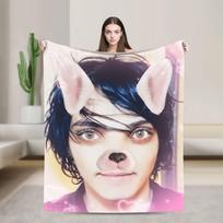 Super šilta antklodė Vaikams Dekoratyvinė Kawaii Gerard Mėtymo antklodė My Chemical Romance Flanelinė patalynės užtiesalas Sofai Lovai Lovos uždangalas 75X95CM