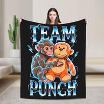 Laikykis Punch Monkey Fleece pledas Pledas namams miegamajam Lengvas plonas lovatiesė, 75X95CM