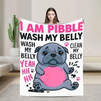 Super Warm Cute Pitbull Dog Airplane Travel Blanket for Girls Boys  Funny Animal Humor Throw Blanket Bedspread Cover 75X95CM