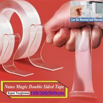 1/3/5M Transparent Nano Tape Washable Reusable Double-Sided Adhesive Hook Tape