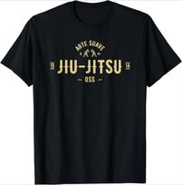 Brazilian Jiu Jitsu Shirt Arte Suave Oss T-shirt BJJ T Shirt Vintage Men Clothing Tops Fashion Streetwear Cotton Fitness Tshirt S juoda