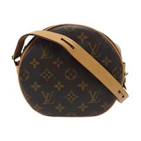 [Pre-Owned] Boîte Chapeau Souple Zipper Closure Leather Canvas Handbag Shoulder Bag Small - Very Good #1QMK2DD ONE SIZE